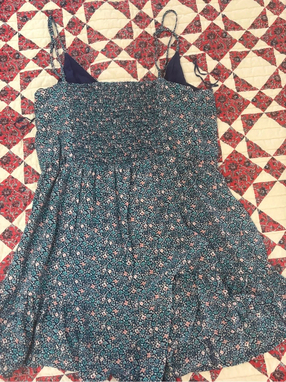 Socialite Blue Floral Button-Front Ruffle Romper Size 8